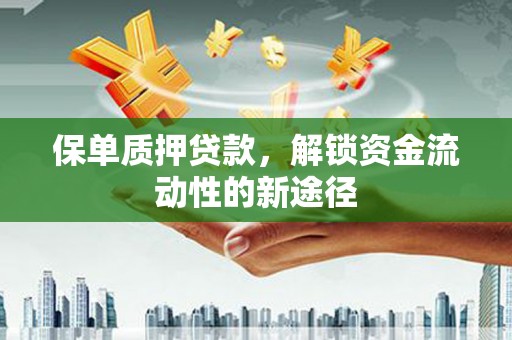 滨城保单质押贷款，解锁资金流动性的新途径