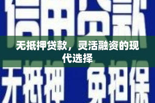 滨城无抵押贷款，灵活融资的现代选择