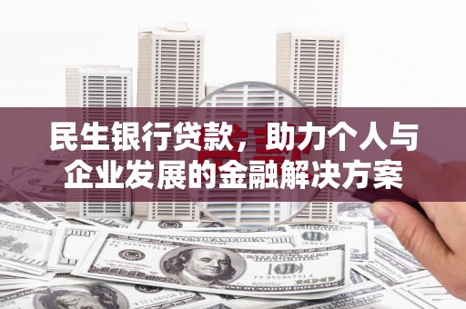 滨城民生银行贷款，助力个人与企业发展的金融解决方案