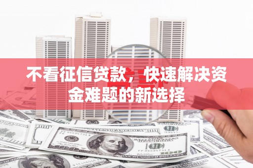 滨城不看征信贷款，快速解决资金难题的新选择
