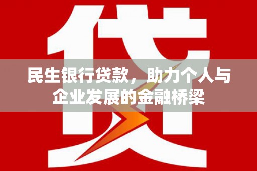 滨城民生银行贷款，助力个人与企业发展的金融桥梁