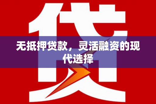 滨城无抵押贷款，灵活融资的现代选择