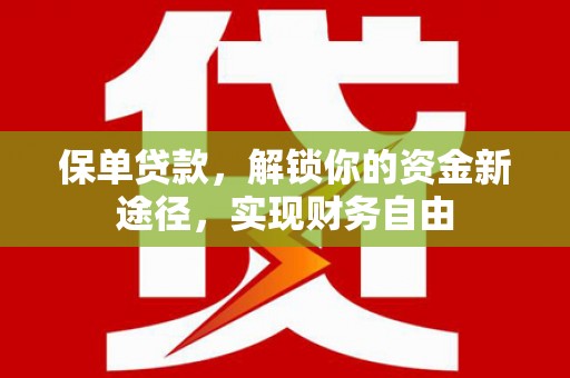 滨城保单贷款，解锁你的资金新途径，实现财务自由
