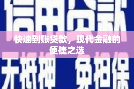 滨城快速到账贷款，现代金融的便捷之选